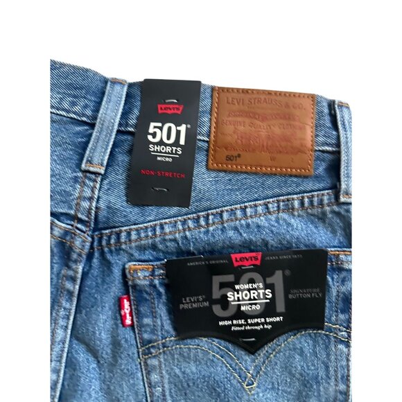 LEVIS Micro High Rise Denim Shorts Size 25 NEW with tags - Picture 3 of 7